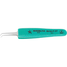 Excelta 5B-SA-PI-ET Ergo-Tweeze Bent Tapered Ultra Fine Point Anti-Magnetic Stainless Steel Microscopy Tweezer