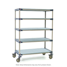 MetroMax 4 5-Tier Stem Caster Cart, Solid Bottom Shelf, 24" x 60" x 79.3125"