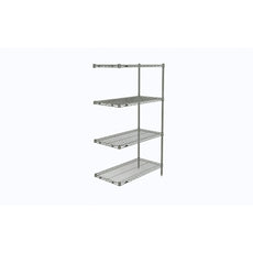 Super Erecta 4-Tier Add-On Unit, Chrome, 18" x 36" x 63"