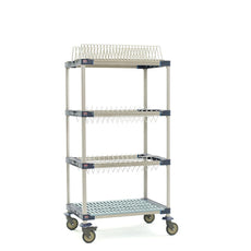 MetroMax 4 Mobile Drying Rack with Two Drop-Ins, One Tray Rack and One Bulk Shelf, 26" x 38" x 68"