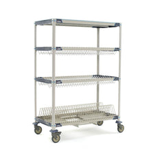 MetroMax i Mobile Drying Rack with Two Drop-Ins, One Tray Rack, One Bulk Shelf and Drip Tray, 26" x 50" x 68"