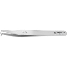 Excelta 14A-GW Angled Slim Point Carbon Steel Cutting Tweezer