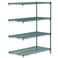 Super Adjustable Super Erecta 4-Tier Add-On Unit, Metroseal 3 Epoxy, 24" x 48" x 63"