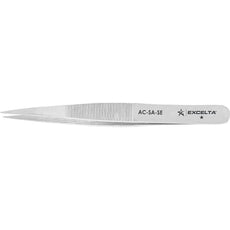 Excelta AC-SA-SE Straight Medium Point Anti-magnetic Stainless Steel Tweezer