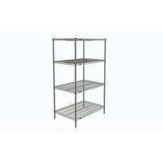 Super Erecta 4-Tier Starter Unit, Chrome, 24" x 36" x 63"