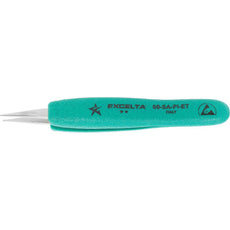 Excelta 00-SA-PI-ET Ergo-Tweeze Straight Strong Medium Point Anti-magnetic Stainless Steel Ergo Tweezer