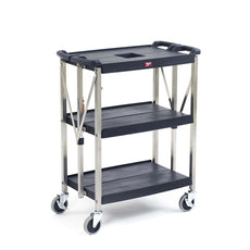 myFold 3-shelf Utility Cart, Black, 16.5" x 28.9"