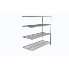 Super Erecta 4-Tier Add-On Unit, Chrome, 24" x 60" x 63"