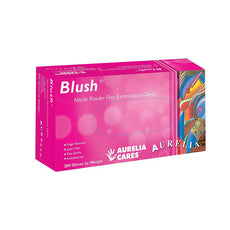 BLUSH® Blush Color Nitrile Gloves (Small)  Exam, Powder Free, Finger Textured, 2.5 Mil Thickness, (200 Gloves/Box)