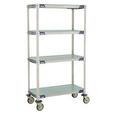 MetroMax i 4-Tier Stem Caster Cart, Solid Shelves, 18" x 36" x 67.3125"