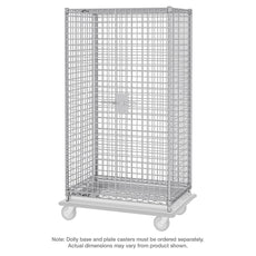 Super Erecta Heavy-Duty Dolly and Plate Caster Security Unit, Polished Stainless Steel, 28.0625" x 50.5" x 62" (Dolly and Casters Not Included)