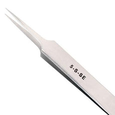 Excelta 5-S-SE Straight Tapered Very Fine Point Stainless Steel Microscopy Tweezer