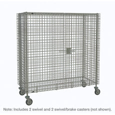 Super Erecta Mobile Security Unit, Chrome, 27.25" x 65" x 67.9375"