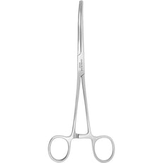 Excelta 40-SE 8" Curved Stainless Steel Hemostat with Serrated Jaws