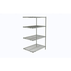 Super Erecta 4-Tier Add-On Unit, Chrome, 24" x 36" x 63"