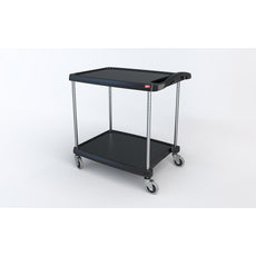 myCart Series 2-shelf Utility Cart, Black, 23.4375" x 34.375"