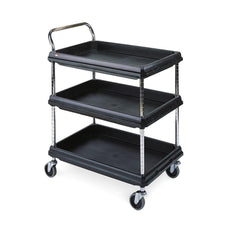 Metro Deep Ledge 3-shelf Utility Cart, Black