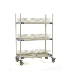 MetroMax i Mobile Drying Rack with Three Tray Racks and Drip Tray, 26" x 50" x 68"