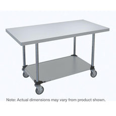 Metro HD Super Stainless Steel Mobile Worktable with Stainless Bottom Shelf, 30" x 72" x 34"