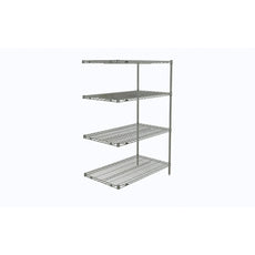 Super Erecta 4-Tier Add-On Unit, Chrome, 24" x 42" x 63"