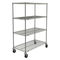 Super Erecta 4-Tier Stem Caster Cart, Brite, 24" x 48" x 67.875"