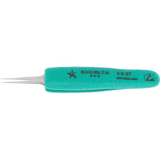 Excelta	5-S-ET Ergo-Tweeze .004" x .002" Straight Tapered Ultra Fine Point Stainless Steel Ergo Tweezer