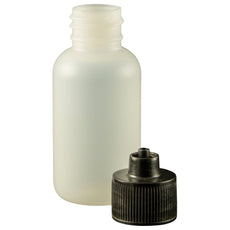 BOTTLE 1oz CYLINDER  LDPE with  BLACK Lure Cap (B6466-01-C)