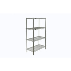 Super Erecta 4-Tier Starter Unit, Chrome, 18" x 36" x 63"