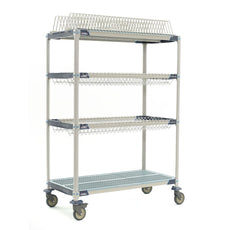 MetroMax i Mobile Drying Rack with Two Drop-Ins, One Tray Rack and One Bulk Shelf, 26" x 50" x 68"