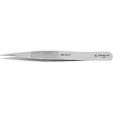 Excelta 00D-SA-PI Strong Medium Serrated Tip and Grip Anti-Magnetic Stainless Steel Tweezer