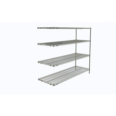 Super Erecta 4-Tier Add-On Unit, Chrome, 24" x 72" x 63"