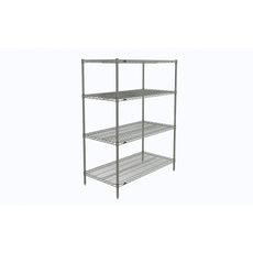 Super Erecta 4-Tier Starter Unit, Chrome, 24" x 48" x 63"