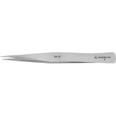 Excelta AA-SE Straight Medium Fine Point Nickel Plated Carbon Steel Tweezer