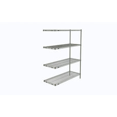 Super Erecta 4-Tier Add-On Unit, Chrome, 18" x 48" x 63"