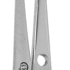 Excelta 24-4-SE 0.030" 45° Curved Stainless Steel Dressing Forceps with Serrated Tip - 24-4-SE