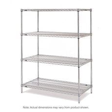 Super Erecta 4-Tier Starter Unit, Chrome, 18" x 30" x 63"