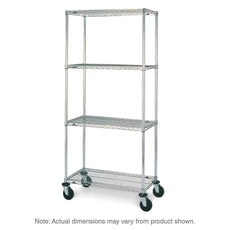 Super Erecta 4-Tier Stem Caster Cart, Brite, 21" x 48" x 67.875"