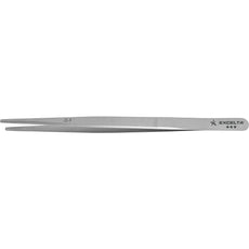 Excelta JS-9 .094" Straight Stainless Steel Gemology Forceps with Extra Large Serrated Longitudinal Groove Tip