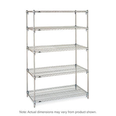 Super Adjustable Super Erecta 5-Tier Starter Unit, Chrome, 21" x 24" x 74"