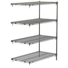 Super Adjustable Super Erecta 4-Tier Add-On Unit, Chrome, 24" x 48" x 63"