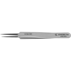 Excelta 5-SA-DC Straight Tapered Ultra Fine Diamond Coated Tip Anti-Magnetic Stainless Steel Microscopy Tweezer