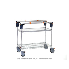 PrepMate qwikSet MultiStation, 30", Solid Galvanized top shelf and Brite Zinc Wire bottom shelf with Chrome posts