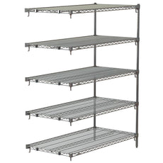 Super Adjustable Super Erecta 5-Tier Add-On Unit, Chrome, 24" x 48" x 74"