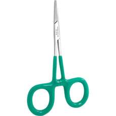 Excelta 35PH 5" Straight Stainless Steel Hemostat with Serrated Jaws and Vinyl Handles - 35PH