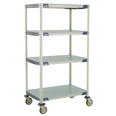 MetroMax i 4-Tier Stem Caster Cart, Solid Shelves, 24" x 36" x 67.3125"