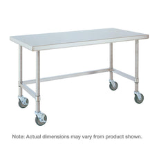 Metro HD Super Stainless Steel Mobile Worktable with Bottom 3-Sided Frame, 30" x 60" x 34"