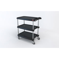 myCart Series 3-shelf Utility Cart, Black, 18.3125" x 31.5"