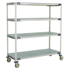 MetroMax i 4-Tier Stem Caster Cart, Solid Shelves, 24" x 60" x 67.3125"