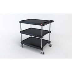 myCart Series 3-shelf Utility Cart, Black, 23.4375" x 34.375"