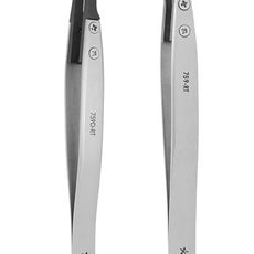 Excelta 759-RT Tweezer, 5", with Carbofib™ Replacement Tips, Curved Tip